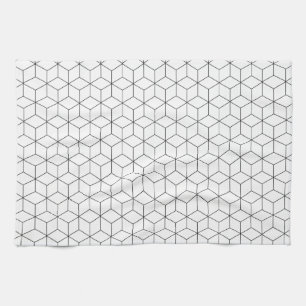 Linge De Cuisine Géométrie moderne en noir et blanc