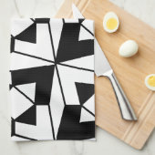 Linge De Cuisine Géométrie noir et blanc (Quart Plié)