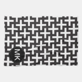 Linge De Cuisine Géométrie noir et blanc (Horizontal)