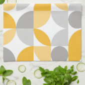 Linge De Cuisine Géométrique Abstrait gris jaune mi-siècle moderne (Plié)