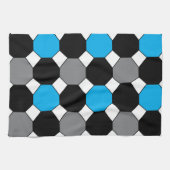 Linge De Cuisine Géométrique gris noir bleu (Horizontal)