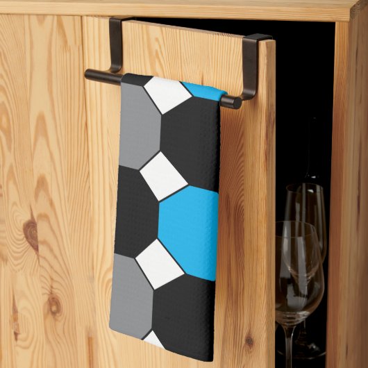 Linge De Cuisine Géométrique gris noir bleu (Pliage en tiers)