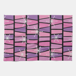 Linge De Cuisine Géométrique MCM Abstrait Rose Violet