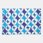 Linge De Cuisine Géométrique moderne bleu (Horizontal)