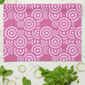 Linge De Cuisine géométrique rose et blanc (Plié)