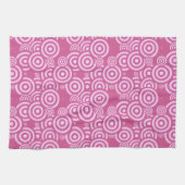 Linge De Cuisine géométrique rose et blanc (Horizontal)