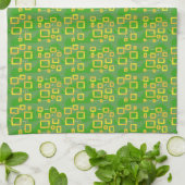 Linge De Cuisine Géométrique Vert (Plié)