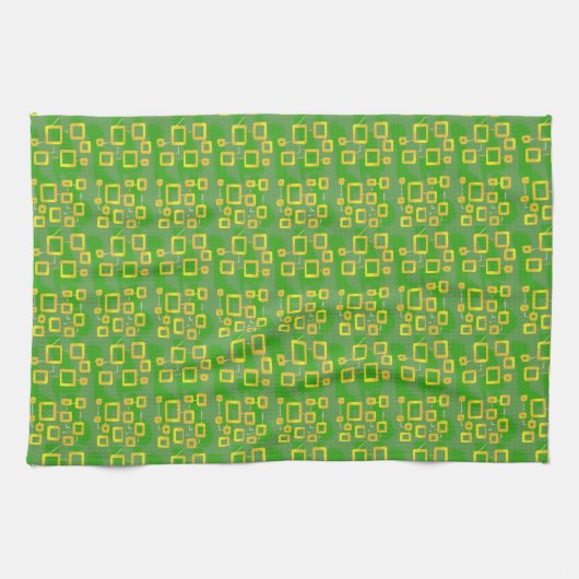 Linge De Cuisine Géométrique Vert (Horizontal)
