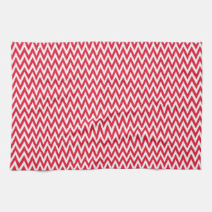 Linge De Cuisine Géranium Elegant Chevron Design