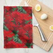 Linge De Cuisine Géraniums rouges brillants (Quart Plié)