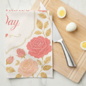 Linge De Cuisine Gilded Rose Romance de la Saint-Valentin (Quart Plié)