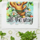 Linge De Cuisine Gingembre de Noël amusant art du mot (Plié)