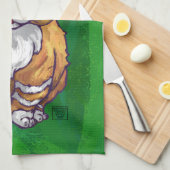 Linge De Cuisine Ginger Chat Noël Sur Vert (Quart Plié)