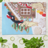 Linge De Cuisine Ginger Pread House Labradors Peinture (Plié)