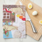 Linge De Cuisine Ginger Pread House Labradors Peinture (Quart Plié)