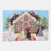 Linge De Cuisine Ginger Pread House Labradors Peinture (Horizontal)