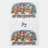 Linge De Cuisine Gingerbread Family Snowy Christmas Scene (Vertical)