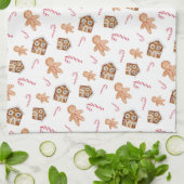 Linge De Cuisine Gingerbread homme canne bonbons de vacances (Plié)