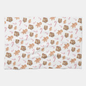 Linge De Cuisine Gingerbread homme canne bonbons de vacances (Horizontal)