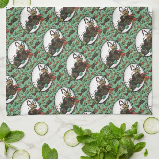 Linge De Cuisine Gingerbread Man- Mint (Plié)