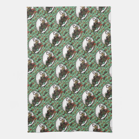 Linge De Cuisine Gingerbread Man- Mint (Vertical)