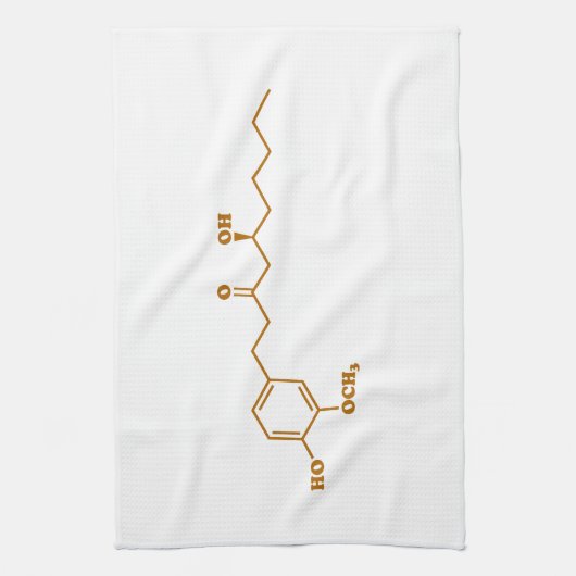 Linge De Cuisine Gingerol Molecule formule chimique (Vertical)