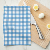 Linge De Cuisine Gingham Bleu et Blanc Classique (Quart Plié)