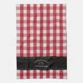 Linge De Cuisine Gingham Rouge Campagne Rustique Tableau Noir (Vertical)