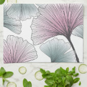 Linge De Cuisine Gingko biloba dessiné à la main. (Plié)