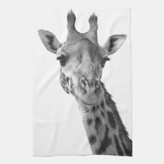Linge De Cuisine Girafe noire et blanche (Vertical)