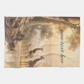 Linge De Cuisine girafes botaniques vintages, personnalisables (Horizontal)