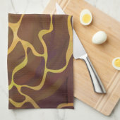 Linge De Cuisine Giraffe Brown et jaune (Quart Plié)