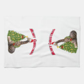 Linge De Cuisine Giraffe de Noël (Horizontal)