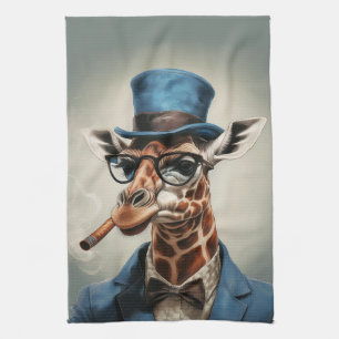 Linge De Cuisine Giraffe en haut du chapeau et de la veste