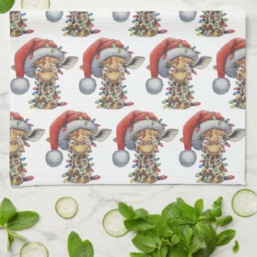 Linge De Cuisine Giraffe Festive (Plié)