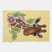 Linge De Cuisine Giraffe Fleurs de Portrait Jaunes (Horizontal)