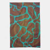 Linge De Cuisine Giraffe Impression Brown et Turquoise (Vertical)