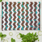 Linge De Cuisine Giraffe Impression Brown et Turquoise (Plié)