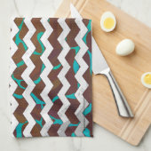 Linge De Cuisine Giraffe Impression Brown et Turquoise (Quart Plié)