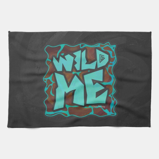 Linge De Cuisine Giraffe Impression Brown et Turquoise (Horizontal)