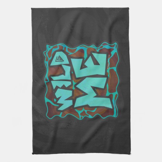 Linge De Cuisine Giraffe Impression Brown et Turquoise (Vertical)