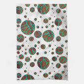 Linge De Cuisine Giraffe Impression Brown et Turquoise (Vertical)