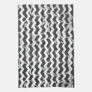 Linge De Cuisine Giraffe noir et gris Chevron Motif