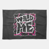 Linge De Cuisine Giraffe rose chaude et noire (Horizontal)