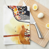 Linge De Cuisine Giraffe Savannah Art (Quart Plié)