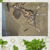 Linge De Cuisine Giraffes d'éléphants mignons (Plié)