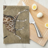 Linge De Cuisine Giraffes d'éléphants mignons (Quart Plié)