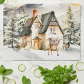 Linge De Cuisine Gîte de vacances d'hiver Joyeux Noël (Plié)
