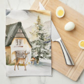 Linge De Cuisine Gîte de vacances d'hiver Joyeux Noël (Quart Plié)