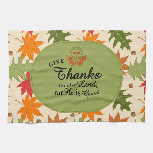 Linge De Cuisine Give Thanks to the Lord | Personalized Fall  (Horizontal)